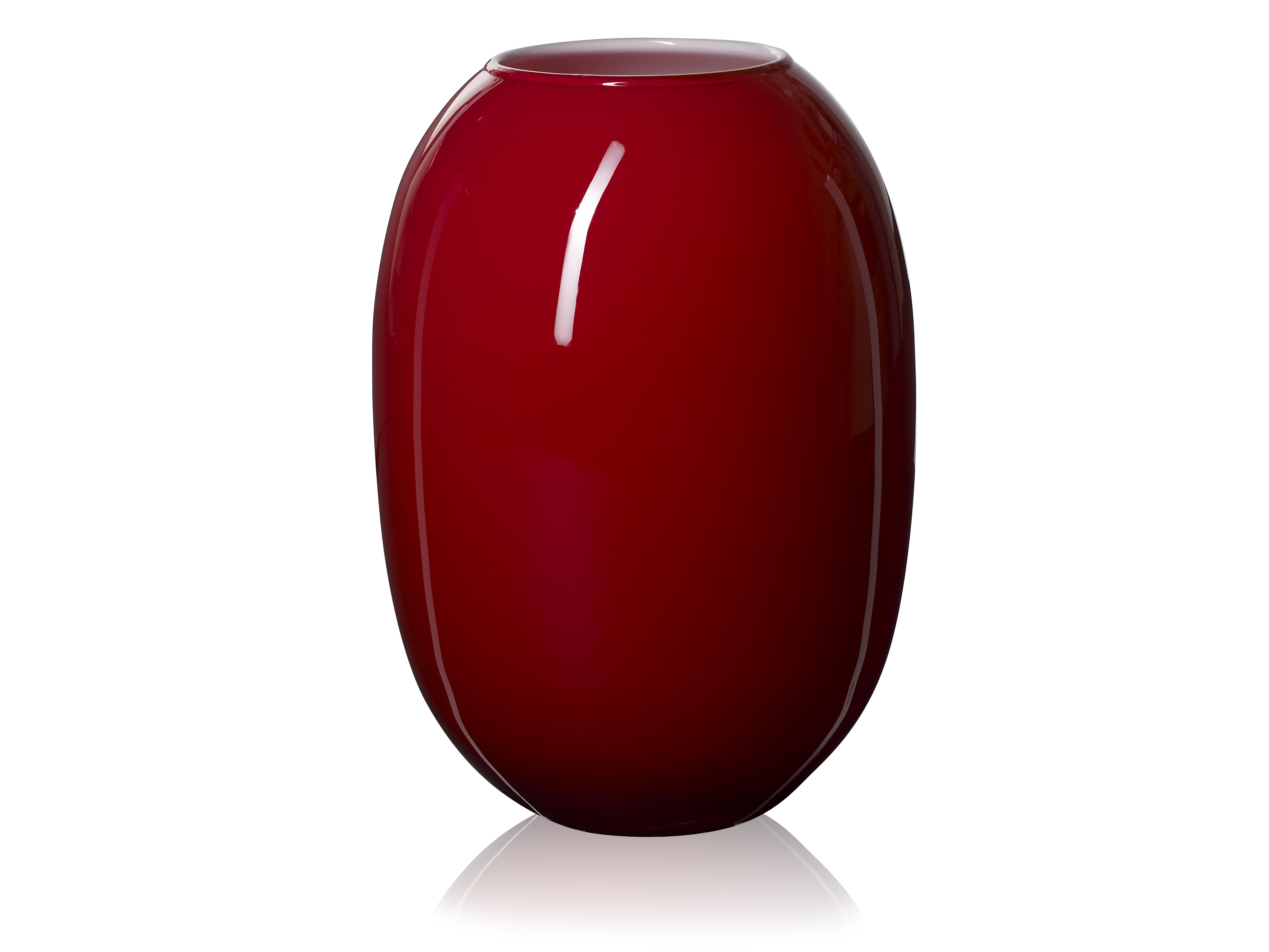 85208-PIET HEIN Vase 30 cm. Glass RED-OPAL